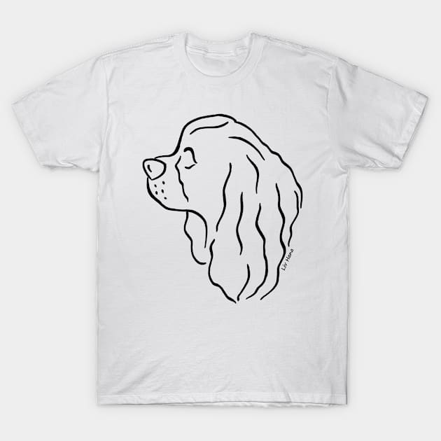 Cavalier King Charles Silhouette outline T-Shirt by LivHana